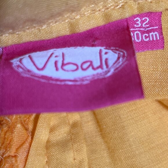 Vibali Yellow Embroidered Anarkali Dress with Gold & Red Floral Details –Size 32 - Picture 5 of 8